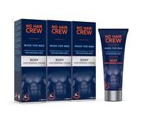 NO HAIR CREW Body Hair Removal Cream for Men Pack of 3 (3 x 200 ml) - For Chest, Back and Underarms - Gentle and Effective Depilation without Cuts or Razor Burn