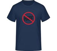 No Hate T-Shirt - Anti Hate & Tolerance Shirt for Peace & Equality, Navy Blue, M
