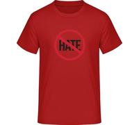 No Hate T-Shirt - Anti Hate & Tolerance Shirt for Peace & Equality, red, 4XL