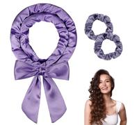 No Heat Hair Curlers Overnight, AIIQESBT Satin 70 Inch Heatless Curlers Long Hair with Scrunchie, 3 Pcs Heatless Curling Set for Girlfriend, Wife, Mother, Professional Woman, Friends - Purple