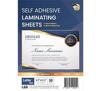No Heat Laminating Sheets Self Sealing A4 Size, (23 x 30 cm), 100 Micron Thickness, No Machine Self Adhesive Laminating Sheets [Letter Size] by HA SHI (50)