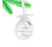 No-Hell Mum Christmas Bauble, Christmas Memorial Bauble, I Have an Angel in Heaven Feather Memorial Bauble, Christmas Tree Remembrance Decoration to Remember Loved Ones (Mum)