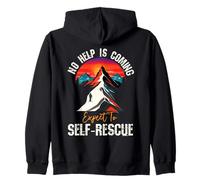 No Help Is Coming Expect To Self-Rescue Sunset Quote Hiking Zip Hoodie