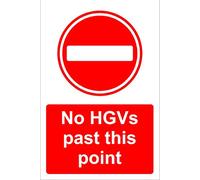 No HGV's past this point safety sign - 1.2mm Rigid plastic 600mm x 400mm