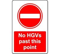 No HGV's Past This Point Safety Sign - 3mm Aluminium Sign (600mm x 400mm)