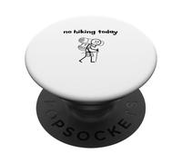 No Hiking Today Sarcastic Minimalist Stick Figure PopSockets Adhesive PopGrip