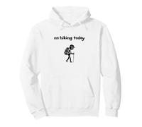 No Hiking Today Sarcastic Minimalist Stick Figure Pullover Hoodie