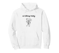 No Hiking Today Sarcastic Minimalist Stick Figure Pullover Hoodie