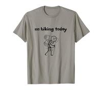No Hiking Today Sarcastic Minimalist Stick Figure T-Shirt