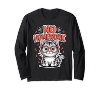 No Homework Cat Back to School Long Sleeve T-Shirt