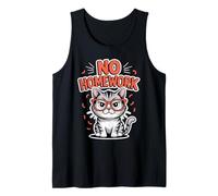 No Homework Cat Back to School Tank Top