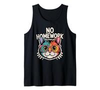 No Homework Cat Back to School Tank Top