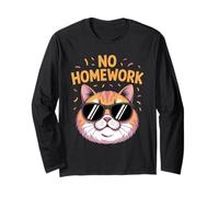 No Homework Cat Funny First Day of School Long Sleeve T-Shirt