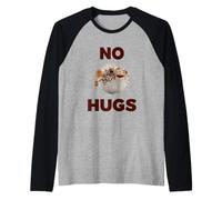 No Hugs Puffer Fish Raglan Baseball Tee