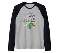 No Human Being is Illegal - Human Rights Equality Support Raglan Baseball Tee