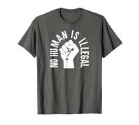 No Human is Illegal - Immigration Rights - Graphic T-Shirt, Men, Asphalt Grey, X-Large
