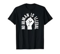 No Human is Illegal - Immigration Rights - Graphic T-Shirt, Men, Black, X-Large