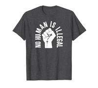 No Human is Illegal - Immigration Rights - Graphic T-Shirt, Men, Dark Heather Grey, X-Large