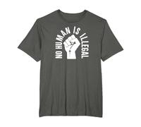 No Human is Illegal - Immigration Rights - Graphic T-Shirt, Men's Big and Tall, Asphalt Grey, 5X Tall