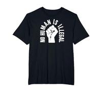 No Human is Illegal - Immigration Rights - Graphic T-Shirt, Men's Big and Tall, Black, 2X Tall