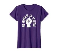 No Human is Illegal - Immigration Rights - Graphic T-Shirt, Women, Purple, XX-Large