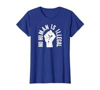 No Human is Illegal - Immigration Rights - Graphic T-Shirt, Women, Royal Blue, Small