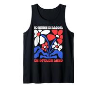 No Human Is Illegal On Stolen Land Protest Rights Flowers Tank Top