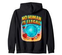 No Human Is Illegal Rights Immigration Statement Design Zip Hoodie