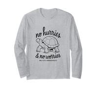 NO Hurries and NO Worries ME/CFS Awareness - Turtle - Black Long Sleeve T-Shirt