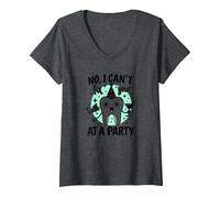 No, I Can't Fix Your designth at A Party V-Neck T-Shirt, Women, Dark Heather Grey, S