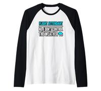 No I Don’t Control The Weather Flight Attendant Cabin Crew Raglan Baseball Tee