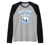 No Ice No Bears Polar Bear Arctic Conservation Raglan Baseball Tee