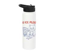 No Ice Please Funny Cat Meme Cold Humor Political Protest Stainless Steel Insulated Water Bottle