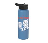 No Ice Please Funny Cat Meme Cold Humor Political Protest Stainless Steel Insulated Water Bottle