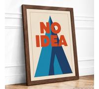No Idea Typography Framed Wall Art Print A3 (42×29.7cm) Walnut, Wall Decor for Living Room, Bedroom, Office & Home, Ready to Hang, Art Gift