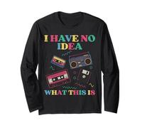 No Idea What is This Cassette Funny 80s 90s Kids Women Men Long Sleeve T-Shirt