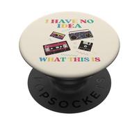 No Idea What Is This Cassette Funny 80s 90s Kids Women Men PopSockets Adhesive PopGrip