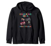 No Idea What Is This Cassette Funny 80s 90s Kids Women Men Zip Hoodie