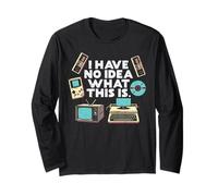 No Idea What is This Typewriter Funny 70s 80s Men Women Kids Long Sleeve T-Shirt