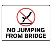 No Jumping From Bridge Sign - Safety 8x12 Inch Metal Tin Sign Garage Man Cave Wall Decor