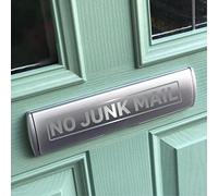No Junk Mail Front Door Letter Box Sticker Self Adhesive Border Style Decal (Silver)