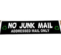 No Junk Mail Sign Or Leaflets Self Adhesive Vinyl Sticker Letterbox Door Sign Post (Black)