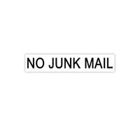 No Junk Mail Sticker Self Adhesive Home Security Letterbox Sign - 21 x 3.5 cm