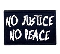 No Justice No Peace Patch Embroidered Badge Morale Applique Fastener Hook and Loop Emblem