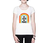 No Justice No Peace White Women's T-Shirt Tee, white us, 3XL