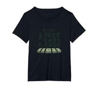 No Kids, Just Cats & Cash - Feline Lover's Motto T-Shirt, Women's Plus, Black, 3X