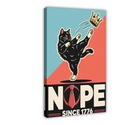No King Cat Protest Poster Canvas Poster Bedroom Decor Landscape Office Room Decor Gift 24x36inch(60x90cm)