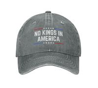 No King in America Hat Anti-Trump Vintage Cotton Washed Baseball Caps Gray