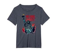 No King, Just Liberty T-Shirt, Women's Plus, Heather Blue, 5X