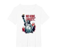 No King, Just Liberty T-Shirt, Women's Plus, White, 4X
